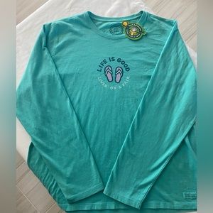 Life is Good Long Sleeve Shirt Women XL